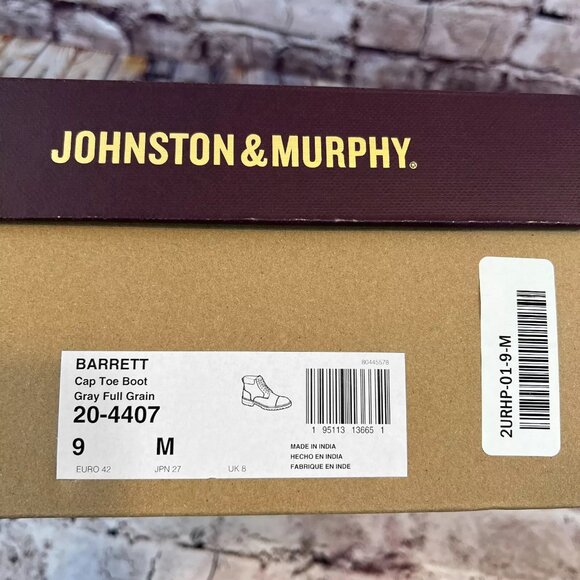 NEW! $185 Johnston & Murphy Barrett Cap Toe Ankle Boots!  8.5 or 9  Gray Leather main image 5